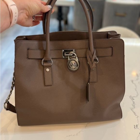 Michael Kors Brown Leather Tote Bag - Picture 1 of 3